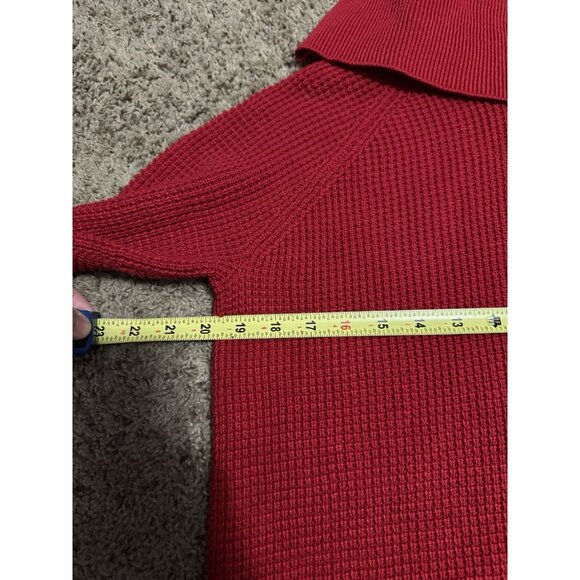 MICHAEL KORS Red Cowl Neck Knit Sweater Cotton Holiday Casual Basic Capsule S - Picture 8 of 9